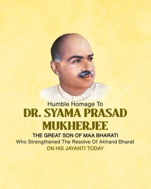 Syama Prasad Mukherjee JanmJayanti banner