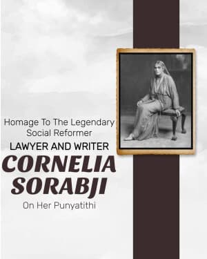 Cornelia Sorabji Punyatithi flyer