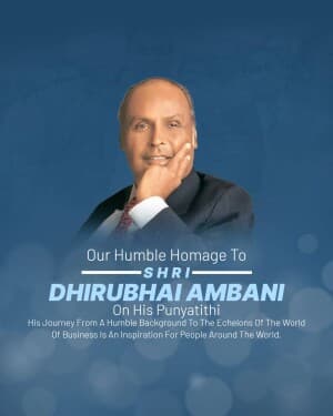 Dhirubhai Ambani Punyatithi flyer