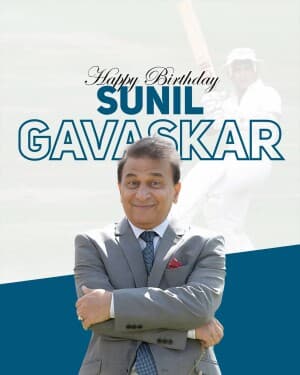 Sunil Gavaskar Birthday illustration