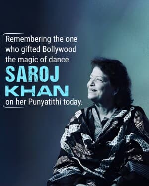 Saroj Khan Punyatithi banner