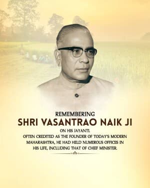 Vasantrao Naik Jayanti banner