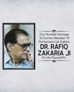 Dr. Rafiq Zakaria Ji Punyatithi banner