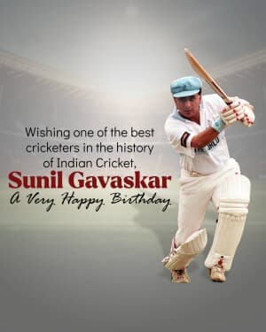 Sunil Gavaskar Birthday graphic