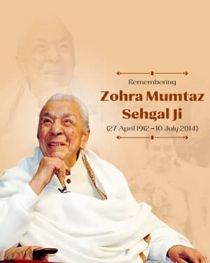 Zohra Sehgal Punyatithi illustration