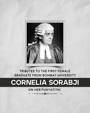Cornelia Sorabji Punyatithi event poster
