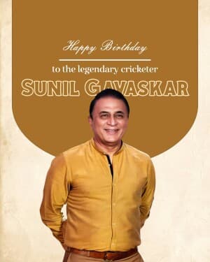 Sunil Gavaskar Birthday flyer