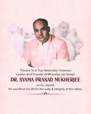 Syama Prasad Mukherjee JanmJayanti post