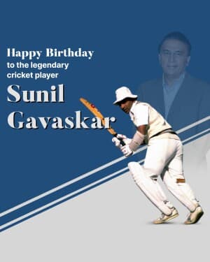 Sunil Gavaskar Birthday banner