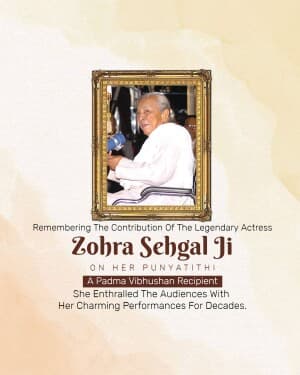 Zohra Sehgal Punyatithi post