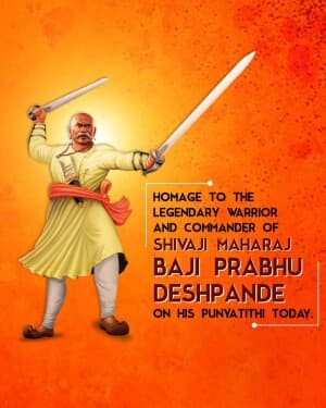 Baji Prabhu Deshpande Punyatithi flyer