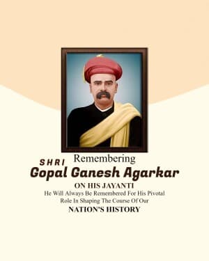 gopal ganesh agarkar Jayanti banner