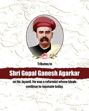 gopal ganesh agarkar Jayanti flyer