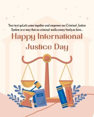 International Justice Day event poster