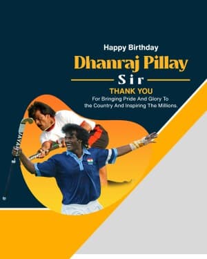 Dhanraj Pillay Birthday event poster