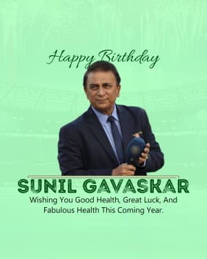 Sunil Gavaskar Birthday poster