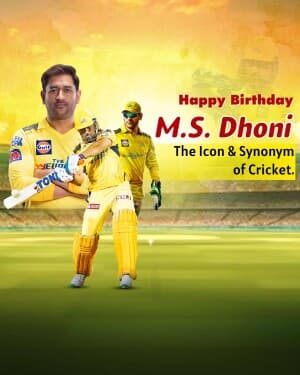 M.S. Dhoni  Birthday illustration