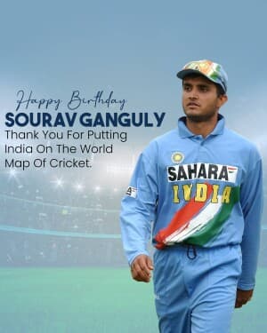 Sourav Ganguly Birthday illustration