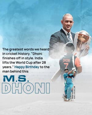 M.S. Dhoni  Birthday poster