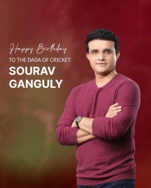 Sourav Ganguly Birthday image