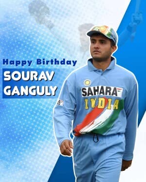 Sourav Ganguly Birthday flyer