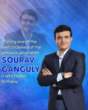 Sourav Ganguly Birthday poster