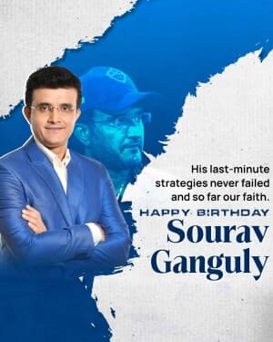 Sourav Ganguly Birthday event poster