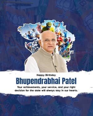 Bhupendrabhai Birthday poster
