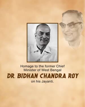 Bidhan Chandra Roy Jayanti event poster