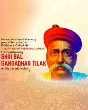 Bal Gangadhar Tilak Jayanti marketing poster