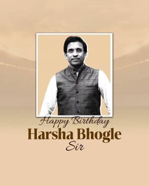 Harsha Bhogle Birthday illustration