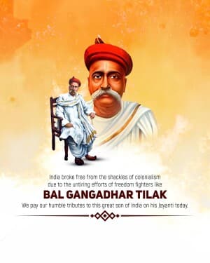 Bal Gangadhar Tilak Jayanti marketing flyer