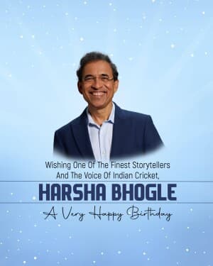Harsha Bhogle Birthday event poster