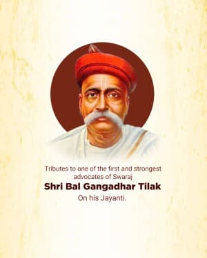 Bal Gangadhar Tilak Jayanti banner