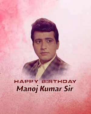 Manoj Kumar Birthday illustration