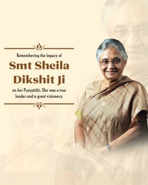 Sheila Dikshit Punyatithi poster