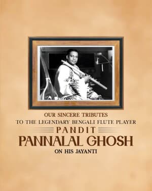 Pandit Pannalal Ghosh Ji Jayanti illustration