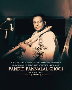 Pandit Pannalal Ghosh Ji Jayanti flyer