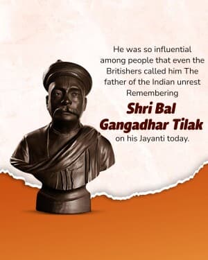 Bal Gangadhar Tilak Jayanti event poster