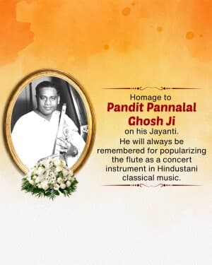 Pandit Pannalal Ghosh Ji Jayanti video