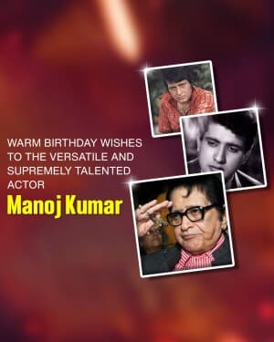 Manoj Kumar Birthday image