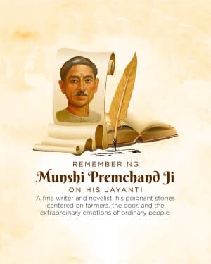 Munshi Premchand Janm Jayanti graphic