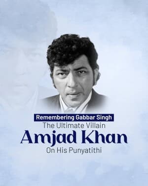 Amjad Khan Punyatithi graphic