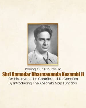 Damodar Dharmananda Kosambi Jayanti poster