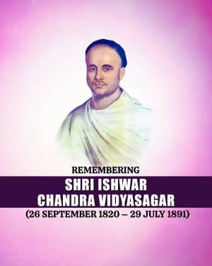 Ishwar Chandra Vidyasagar Punyatithi Facebook Poster