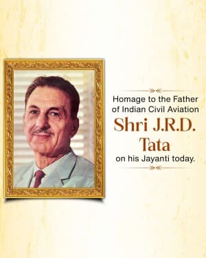 J. R. D. Tata Jayanti event poster