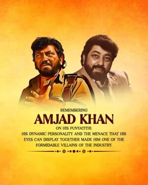 Amjad Khan Punyatithi event poster