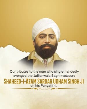 Shaheed Udham Singh Punyatithi poster