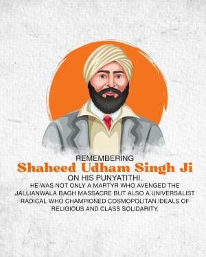 Shaheed Udham Singh Punyatithi event poster