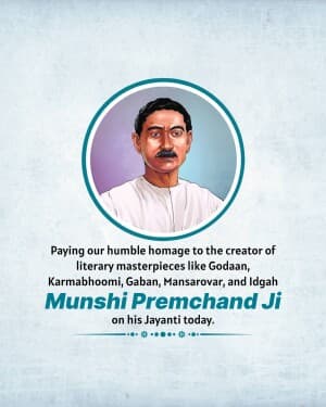 Munshi Premchand Janm Jayanti event poster